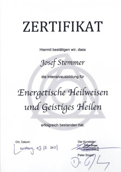 Abschluss der Intensivausbildung in Energetischen Heilweisen und Geistigem Heilen